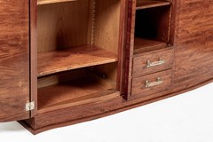 Antique Art Deco Tall Mahogany Wood Storage or Bar Cabinet 1940s