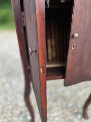 Antique Mahogany Wood Music Cabinet Record Cabinet Side Table