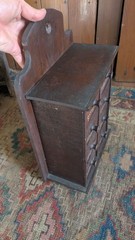 Antique Old Primitive Wood 8 Drawer Spice Cabinet Apothecary 18″ Patina
