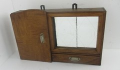 Double Apothecary Bathroom Medicine Kitchen Cabinet Wood Sliding Doors Art Deco