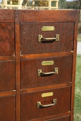Vintage Library card catalog wood Apothecary Drawer file cabinet Antique NICE