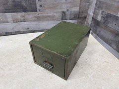 Antique Wood Globe Wernicke Card Catalog Index File Drawer Green Military Office