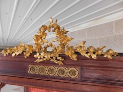 Antique Oak French Louis XVI Style Gilt Bronze Mounted Vitrine Display Cabinet