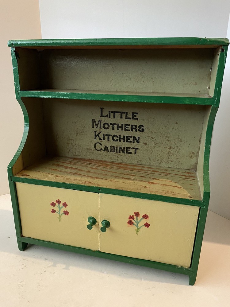 Vintage Little Mothers Wood Toy Kitchen Hutch Cupboard Cabinet 12” x 10.75”