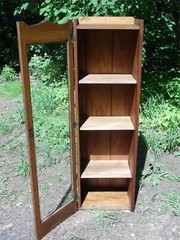 Antique Solid Oak Glass Front Chimney Cabinet Bookcase Display Case Cupboard