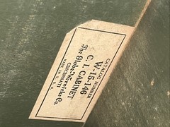 🇺🇸Rare Antique Military Green Wood Globe Wernicke Card Index Drawer W-15-146