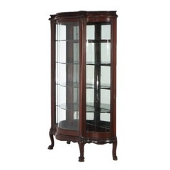 Antique RJ Horner School Mahogany Swell Front China Cabinet C1910