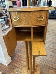 RARE TURN OF THE CENTURY VICTORIAN OAK SHAVING STAND W/adjustable MIRROR.