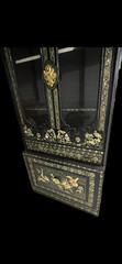 Vintage Korean 1960’s Black Lacquer Chinoiserie Display Cabinet