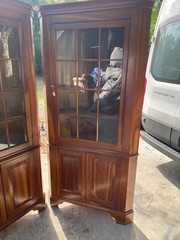 Vintage Pair of Cherry Hinkle Harris Corner Cupboards