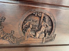 George Zee & Co. Carved Wood Cedar Chest Trunk Dresser Drawers Original Lock