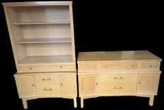 Stanley blonde atomic mcm buffet and China cabinet set