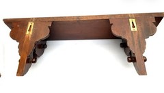 Antique Mahogany Wall Shelf: Edwardian Art Deco Plate Display (L. 61cm)