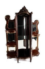 Antique Display Cabinet/Curio LOUIS XV STYLE ETAGERE 19th century W/ Light.