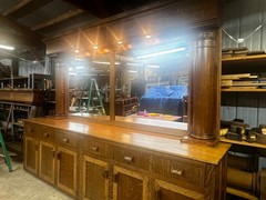 Quarter Sawn Oak Antique Back Bar