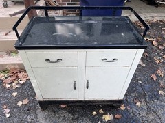Steel Medical Cabinet Metal Industrial Quackery Farm Apothecary Desk Table