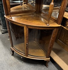 VICTORIAN OAK CORNER CHINA CABINET