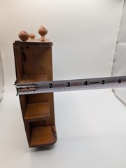 Small Vintage Wooden Curio Wall Mount Knik Knak Cabinet With Door
