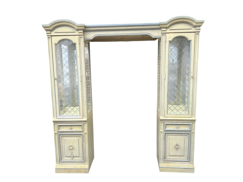Vintage Painted China Cabinet Wall Unit