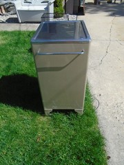 Vintage Metal Medical Cabinet on Wheels 25″ x 16″ x 35″ Antique