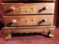 SMALL LITTLE VINTAGE HANDMADE DECORATED WOOD CUPBOARD FOLK ART SWEDEN SWEDISH