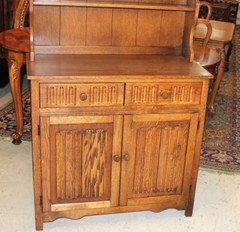 English Oak Wood Brothers Cabinet / Welsh Cabinet / Display Plate Rack