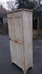 Antique Corrugated Steel Locker Storage Cabinet