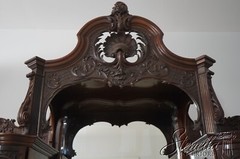 F67609: Antique Victorian Carved Mahogany Curio Display Cabinet