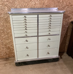 Antique Dental Cabinet Industrial Medical Apothecary Dresser 22 Drawer