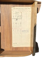 Antique Oak Wood Desktop File Cabinet / Filing Cabinet