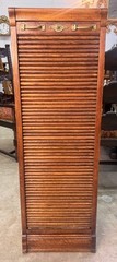 Antique Quarter Sawn Oak Tambour Pull out Drawer Filing Cabinet Circa 1900