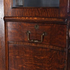 RJ Horner (attr.) Figural Oak Server, Griffins & Full Serpentine Glass