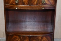 Pair of Shaws London Bow Fronted Side Bookcase Tables + Butlers Serving Trays