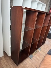 Mid Century Edward Wormley Dunbar Walnut Showcase Curio Display Cabinet Bookcase