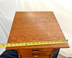 Antique Wabash File Cabinet Tiger Oak Two Letter Size Drawers Paneled Sides