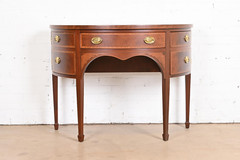 Baker Furniture Federal Inlaid Mahogany and Satinwood Demilune Cabinet