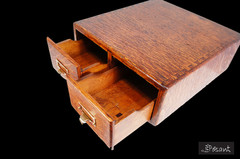 Antique 2 Drawer Oak Wood Card Catalog File Cabinet