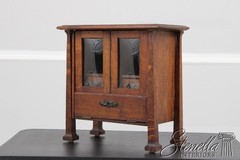 F73843: Antique Arts & Crafts Diminutive Mission Oak Smoking Cabinet
