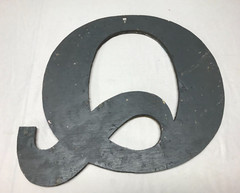Decorative Salvaged Tin Ceiling 17″ Patchwork Mix Color Metal Letter Q 1613-23B