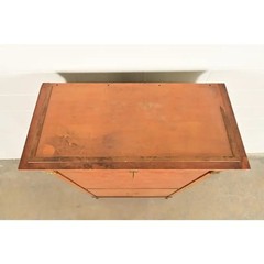 Baker Furniture French Empire Neoclassical Burl Wood Bar Cabinet, Circa 1980s