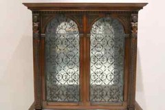 Antique Walnut Italian Cupboard Drinks Bar