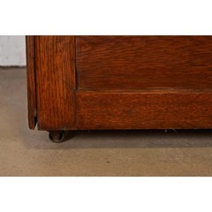 Antique Mission Oak Arts & Crafts Standing Map Case, Circa 1900