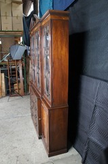 Baker Manor House English George III Mahogany Breakfront China Cabinet Bookcase
