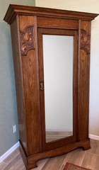 Antique 1901 Hand Carved Wardrobe / Cupboard Restored !