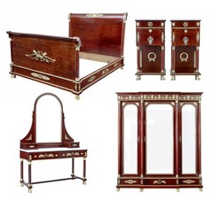 IMPRESSIVE 19TH CENTURY FRENCH EMPIRE REVIVAL 5 PIECE BEDROOM SUITE