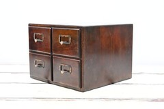 Antique . Shaw Walker Company Antique Quarter Sawn Oak 4 Drawer Desk File Cabine