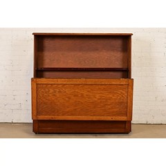 Antique Mission Oak Arts & Crafts Standing Map Case, Circa 1900