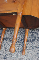 Antique Wood MARTHA WASHINGTON SEWING CABINET 3 drawer hinge lids restore READ