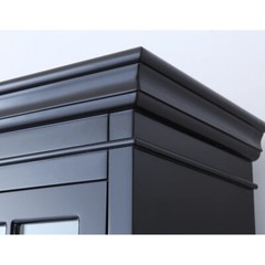 Antique Wood Storage Curio Cabinet Armoire, Glass Display Buffet Hutch, Black