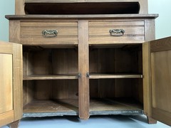Antique Wood Country Farmhouse Cupboard Step Back Cabinet Hutch Primitive